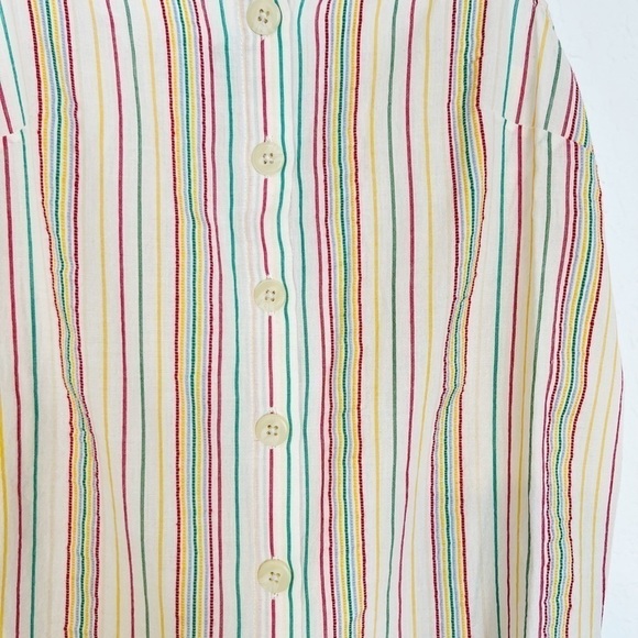 NWOT Madewell Button-Front Cami Tank in Textural Rainbow Stripe - Picture 5 of 7